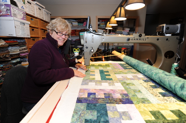 Photo of Sharon Peach; Surfing The Quilt!